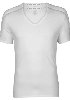 Calvin Klein Modern Cotton T-shirts (2-pack), stretch V-hals, wit