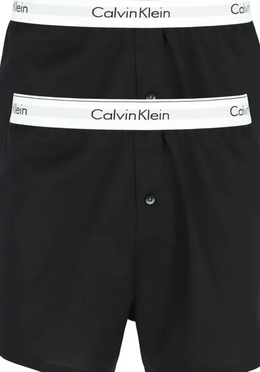 Calvin Klein Modern Cotton Slim Fit Boxer (2-pack), wijde boxers katoen, zwart
