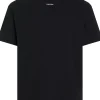 Calvin Klein Nano Logo Interlock T-shirt, heren T-shirt korte mouw O-hals, zwart
