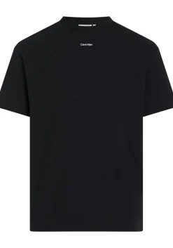 Calvin Klein Nano Logo Interlock T-shirt, heren T-shirt korte mouw O-hals, zwart