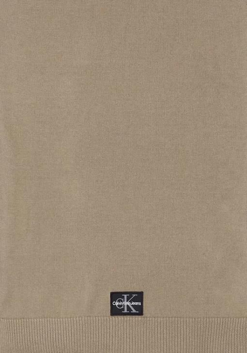 Calvin Klein sjaal, monologo patch scarf, beige