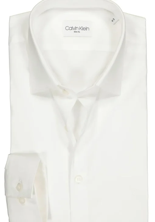 Calvin Klein slim fit overhemd, 2-ply stretch, wit