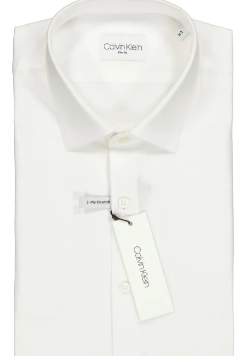 Calvin Klein slim fit overhemd, 2-ply stretch, wit