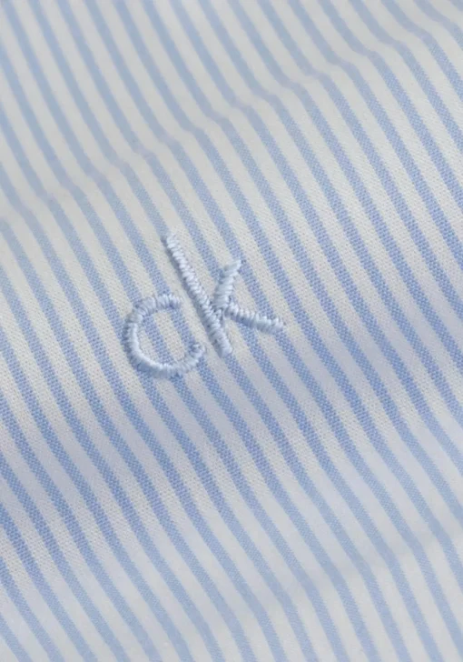 Calvin Klein slim fit overhemd, popeline, lichtblauw gestreept