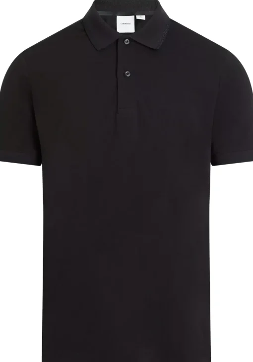 Calvin Klein Thermo Tech Pique Slim Polo, heren poloshirt, zwart