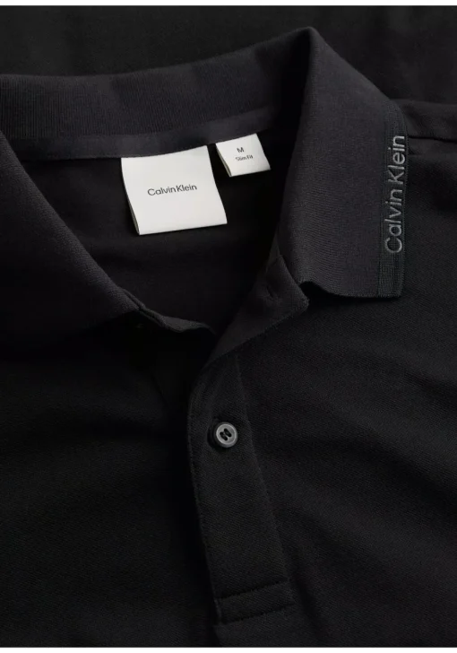 Calvin Klein Thermo Tech Pique Slim Polo, heren poloshirt, zwart