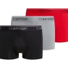 Calvin Klein Trunk (3-pack), heren boxers normale lengte, zwart, rood, grijs