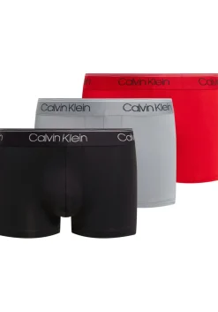 Calvin Klein Trunk (3-pack), heren boxers normale lengte, zwart, rood, grijs