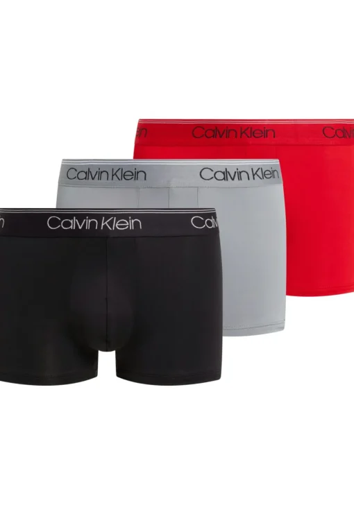 Calvin Klein Trunk (3-pack), heren boxers normale lengte, zwart, rood, grijs