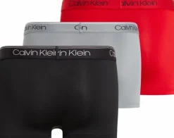 Calvin Klein Trunk (3-pack), heren boxers normale lengte, zwart, rood, grijs
