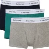 Calvin Klein Trunks (3-pack), heren boxers normale lengte, zwart, grijs, blauw