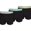 Calvin Klein Trunks (3-pack), heren boxers normale lengte, zwart met gekleurde tailleband