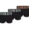 Calvin Klein Trunks (3-pack), heren boxers normale lengte, zwart met gekleurde tailleband