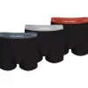 Calvin Klein Trunks (3-pack), heren boxers normale lengte, zwart met gekleurde tailleband