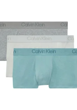Calvin Klein Trunks (3-pack), heren boxers normale lengte, groen, lichtgrijs, grijs melange