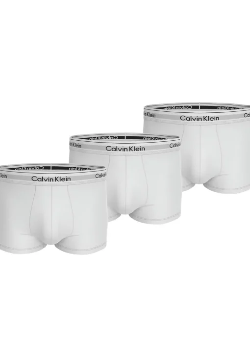 Calvin Klein Trunks (3-pack), heren boxers normale lengte, wit