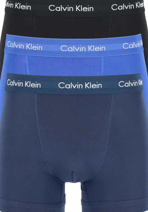 Calvin Klein trunks (3-pack), heren boxers normale lengte, kobalt, navy en zwart