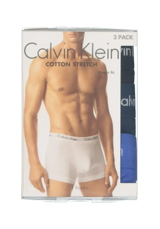 Calvin Klein trunks (3-pack), heren boxers normale lengte, kobalt, navy en zwart