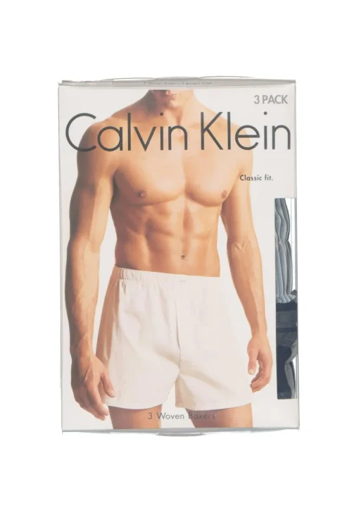 Calvin Klein Woven Boxers (3-pack), wijde heren boxershorts katoen, blauw gestreept en geruit