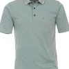 CASA MODA comfort fit heren polo, groen melange