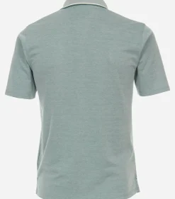 CASA MODA comfort fit heren polo, groen melange
