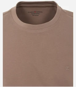 CASA MODA comfort fit heren T-shirt, lichtbruin
