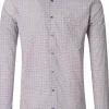 CASA MODA comfort fit overhemd, popeline, rood, wit en blauw dessin
