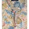 CASA MODA comfort fit overhemd, korte mouw, popeline, wit met rood, blauw en beige dessin