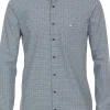 CASA MODA comfort fit overhemd, popeline, blauw met wit dessin