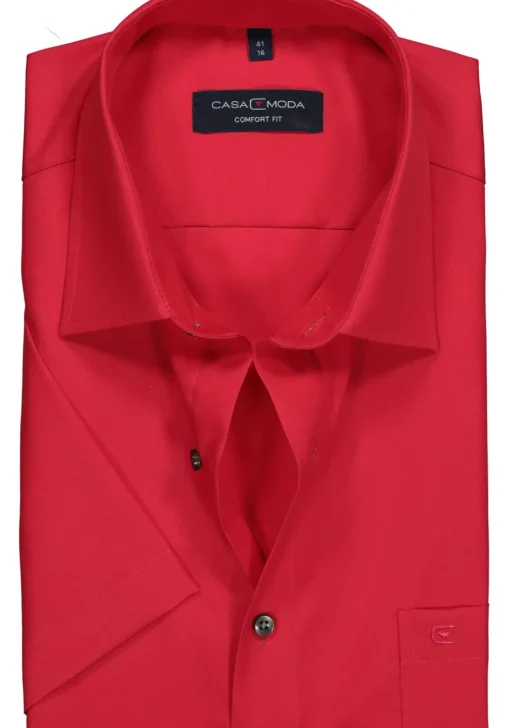 CASA MODA comfort fit overhemd, korte mouw, rood