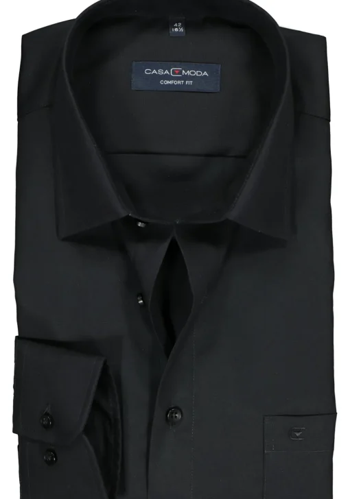 CASA MODA comfort fit overhemd, mouwlengte 7, zwart