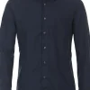 CASA MODA comfort fit overhemd, structuur, blauw