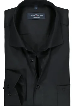 CASA MODA comfort fit overhemd, zwart twill