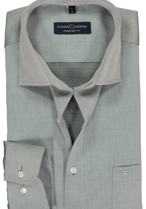 CASA MODA comfort fit overhemd, mouwlengte 7, twill, grijs