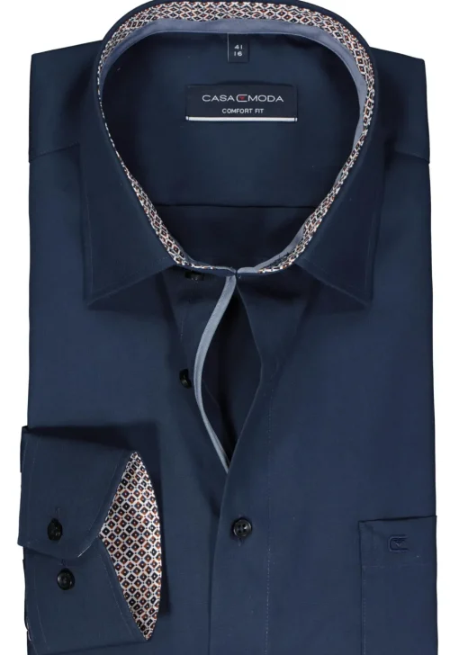 CASA MODA comfort fit overhemd, popeline, donkerblauw