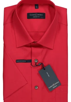 CASA MODA comfort fit overhemd, korte mouw, rood