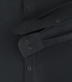 CASA MODA comfort fit overhemd, structuur, zwart
