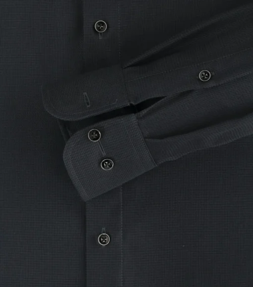 CASA MODA comfort fit overhemd, structuur, zwart