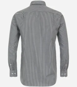 CASA MODA comfort fit overhemd, twill, zwart met wit geruit