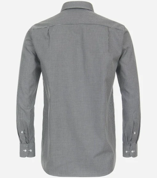 CASA MODA comfort fit overhemd, twill, zwart met wit geruit