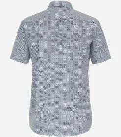 CASA MODA comfort fit overhemd, korte mouw, popeline, blauw dessin