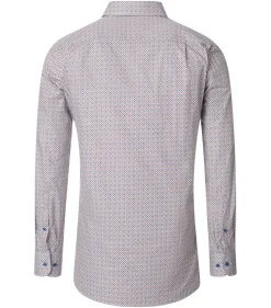 CASA MODA comfort fit overhemd, popeline, rood, wit en blauw dessin