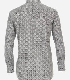 CASA MODA comfort fit overhemd, popeline, bruin dessin