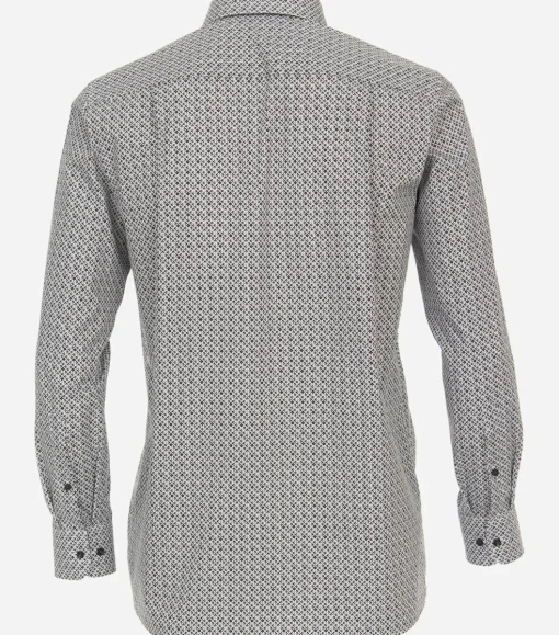 CASA MODA comfort fit overhemd, popeline, bruin dessin