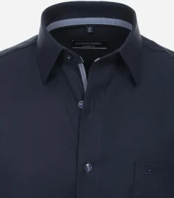 CASA MODA comfort fit overhemd, structuur, blauw