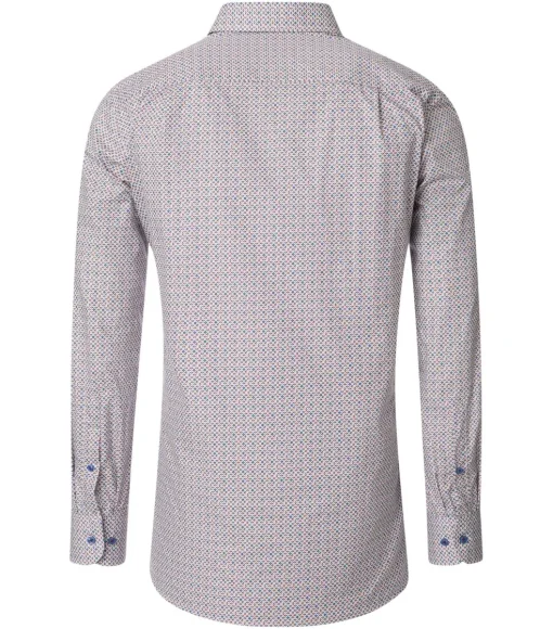 CASA MODA comfort fit overhemd, popeline, rood, wit en blauw dessin