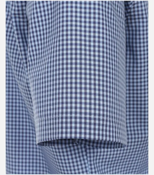 CASA MODA comfort fit overhemd, korte mouw, popeline, blauw geruit