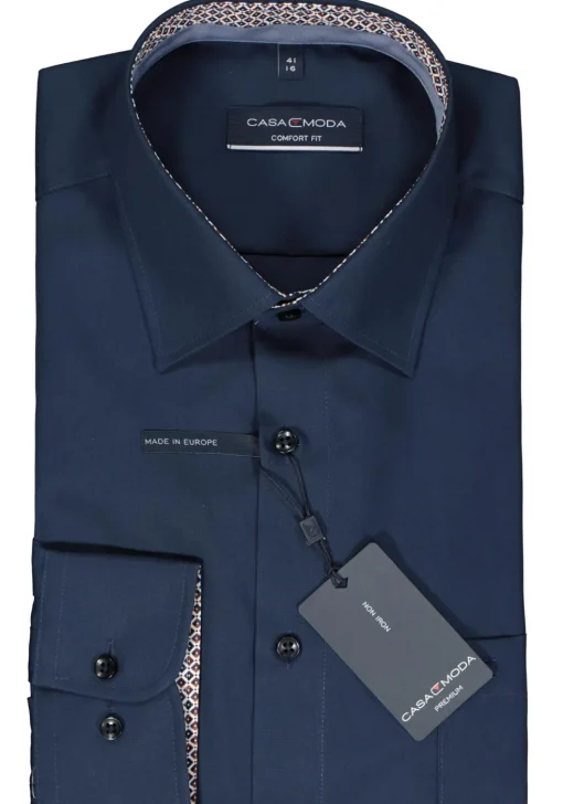 CASA MODA comfort fit overhemd, popeline, donkerblauw