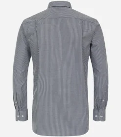 CASA MODA comfort fit overhemd, twill, blauw met wit geruit
