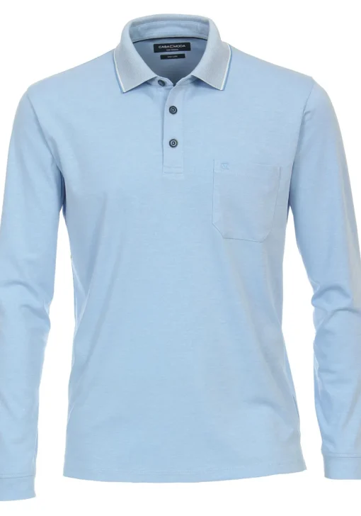 CASA MODA comfort fit polo lange mouw, blauw